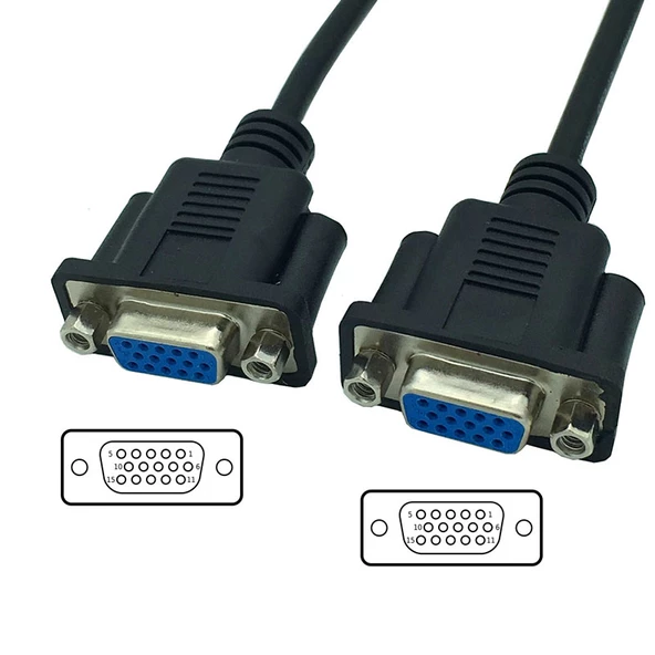 VGA dişi dişi 15 pin panel tipi uzatma kablosu 30 cm - 4