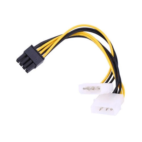 8 pin PCIE için 2x Molex ekran kartı güç kablosu 15 cm