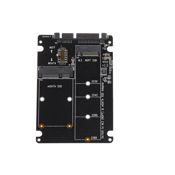 Sata to m.2 ngff-msata ssd çevirici dönüştürücü kart