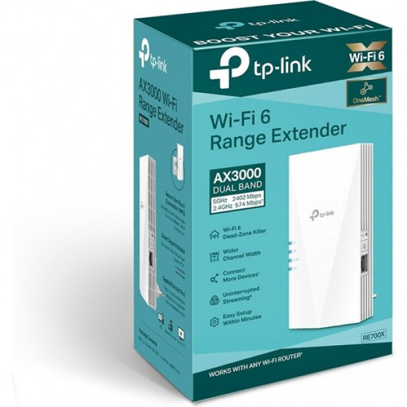 Tp-Link RE700X, AX3000 Mbps Onemesh Wi-Fi 6 Menzil Genişletici - 4