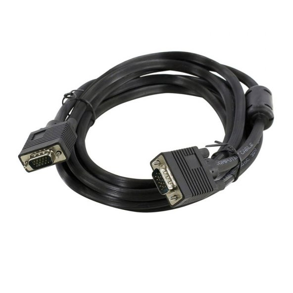 VGA görüntü kablosu 15pin vga erkek erkek kablo siyah 2 m
