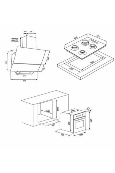LUXELL OPALL15 PROG. SİYAH ANKASTRE SET  FASFRYER HEDİYELİ - 6