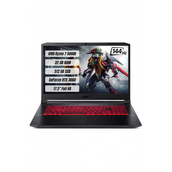 Acer Nitro 5 AN517-41 AMD Ryzen 7 5800H 16GB 512GB SSD RTX3060 Freedos 17.3" FHD Taşınabilir Bilgisayar NH.QAREY.001 - 1