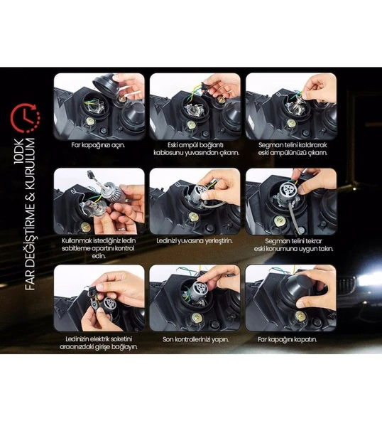 Citroen C4 Uzun Far Led Xenon Şimşek Etkili 2012 Üzeri - 3