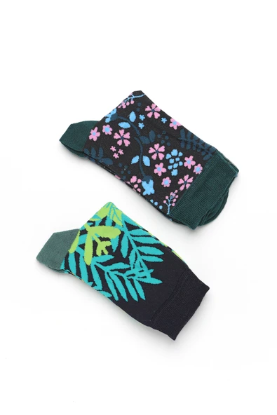 Kanz Desenli Pamuklu  2'Li Kadın Çorap - Resim 6