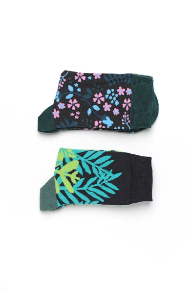 Kanz Desenli Pamuklu  2'Li Kadın Çorap - Resim 7