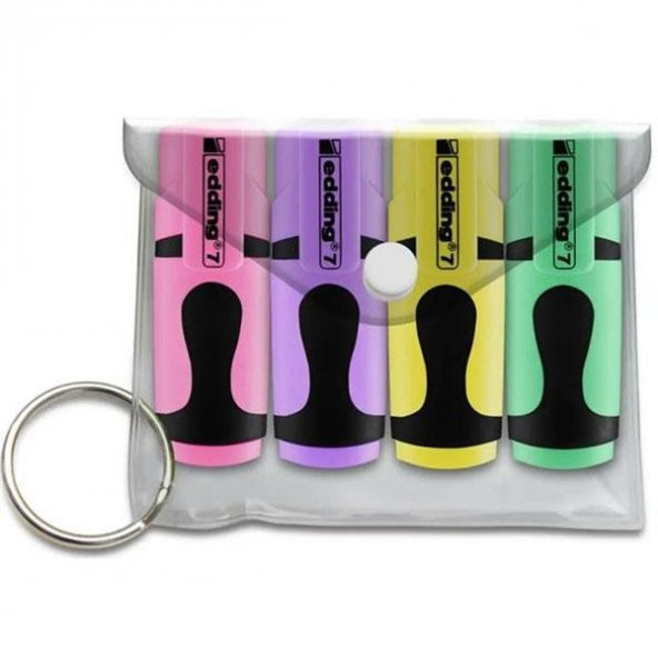 Edding Fosforlu Kalem Mini Pastel Renkler 4 Lü Poşet ED7P499PAS - 1