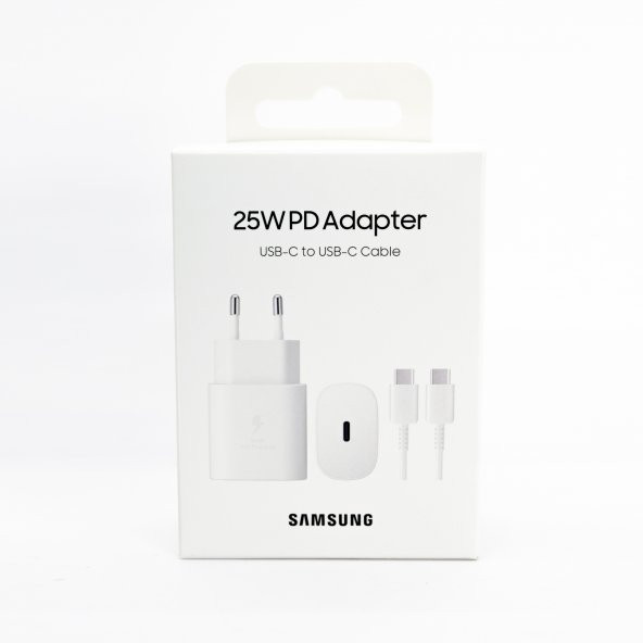 Samsung Galaxy A22 Fast Charging 25W Type-C Çıkışlı Kablolu Şarj Aleti Beyaz(Samsung Türkiye Garantili) - Resim 5