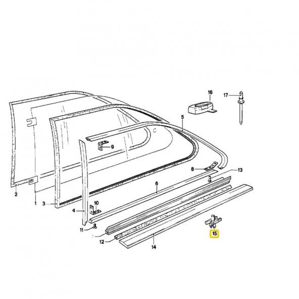 BMW E21 KELEBEK CAM ÇITA KLİPSİ (1 ADET) 51131804205 - Resim 2