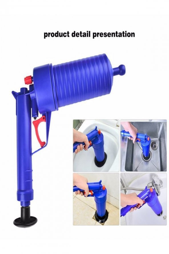 Hava Basınçlı Lavabo Açıcı Tuvalet Banyo Gider Açıcı Pompa - 3
