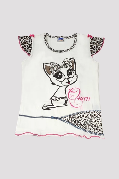Kız Çocuk Leopar Desenli Pijama Takımı 6529 - 2