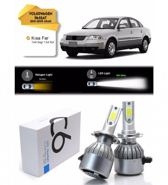 Volkswagen Passat B5 Kısa Far Led Xenon Şimşek Etkili 2001-2005 Arası