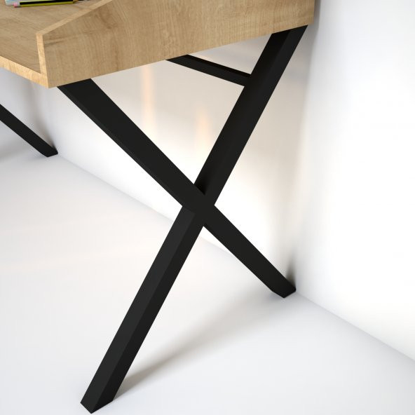 Emkawood Neptün Metal Ayaklı Çalışma Masası - 5