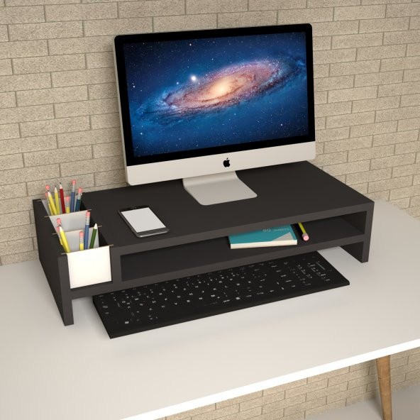Emkawood Sally Siyah Monitör Yükseltlci Laptop Standı - 3