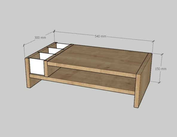 Emkawood Sally Siyah Monitör Yükseltlci Laptop Standı - 4