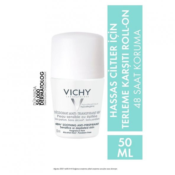 Vichy Hypoallergenic Anti Transpirant Peau SensibleRoll-On Deodorant 50 ML