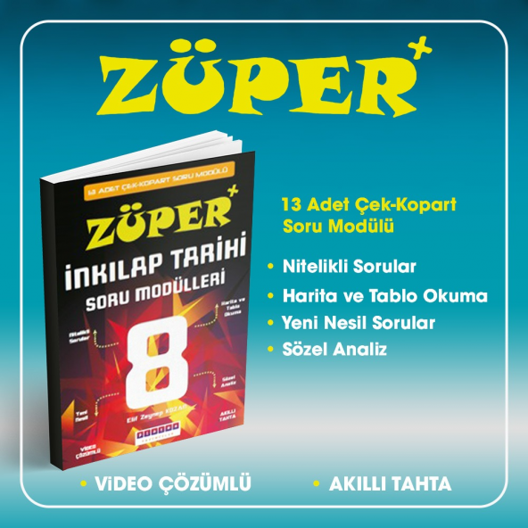 8. Sınıf Züper İnkılap Tarihi Soru Modülleri Platon Yayınları