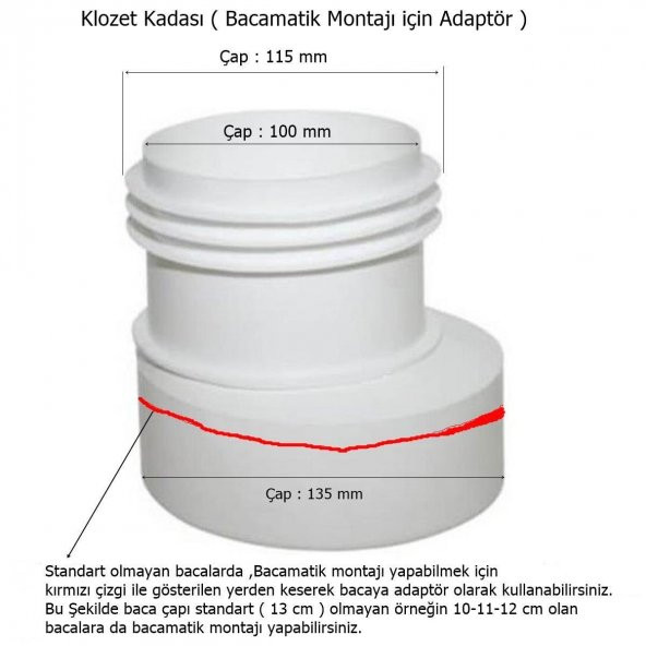 Bacamatik Baca Klapesi + Adaptör Koku Önleyici Set - 3
