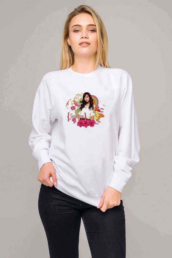 K Pop Jessica Generation Blanc & Baskılı Beyaz Kadın Sweatshirt