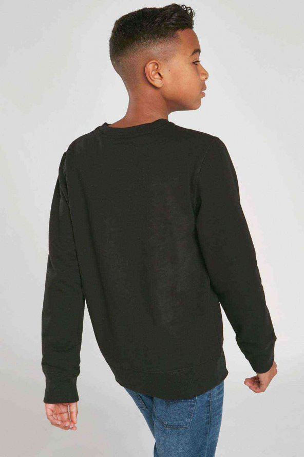 Pitbull Big Dawg Baskılı Unisex Çocuk Siyah Sweatshirt - 2