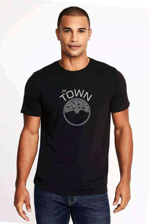 The Town Baskılı Siyah Erkek Tshirt