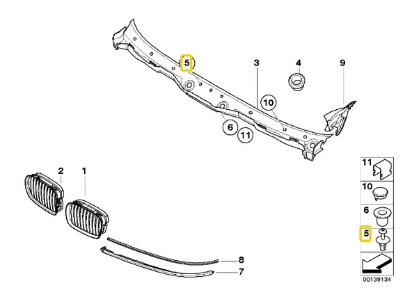 BMW E39 VE E53 ÖN CAM ALT BAKALİT KLİPSİ (1 ADET) 51218205295 - Resim 5
