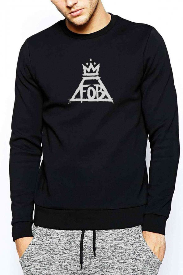 Fall Out Boy Baskılı Siyah Erkek Sweatshirt