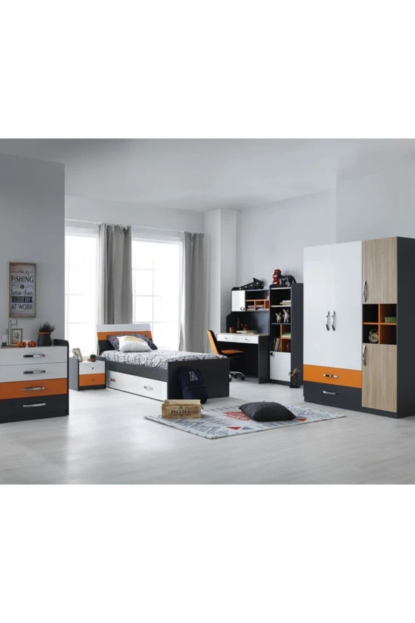 RENGARENK Maskot Başlıklı Karyola 120X200 Cm - Resim 3