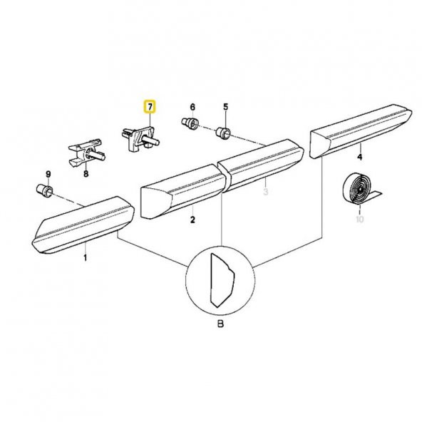 BMW E30 YAN ÇITA KLİPSİ (10 ADET) 51131876128 - Resim 3
