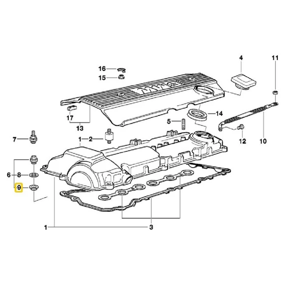 BMW FEBİ KÜLBÜRATÖR KAPAĞI SOMUN CONTASI (4 ADET) 11121437395 - Resim 3