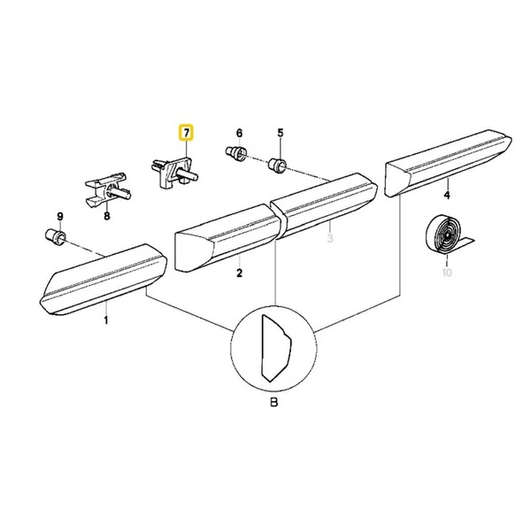 BMW E30 YAN ÇITA KLİPSİ (5 ADET) 51131876128 - Resim 3