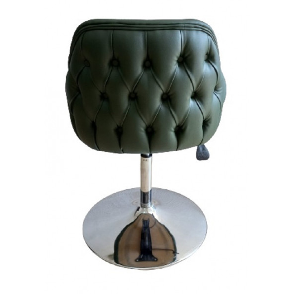 Tepsi Ayaklı Bekleme Koltuğu Kapitone Desenli Siyah Suni Deri - Resim 5