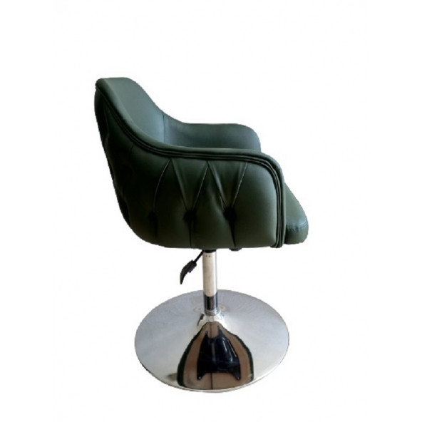 Tepsi Ayaklı Bekleme Koltuğu Kapitone Desenli Siyah Suni Deri - Resim 6