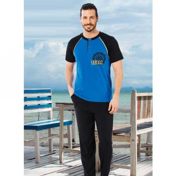 30030 Hmd Erkek Kısa Kollu Pijama Takımı - 4