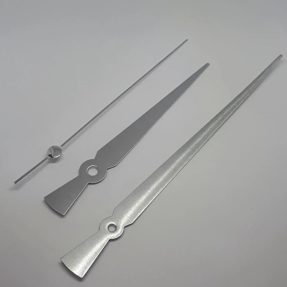 Duvar Saat Mekanizması Için Uzun Akrep Yelkovan Seti - Gümüş ürün görseli