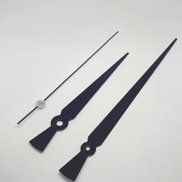 Duvar Saat Mekanizması Için Uzun Akrep Yelkovan Seti - Siyah ürün görseli