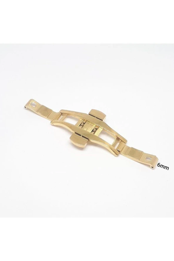Emporio Armani Tissot Saat Uyumlu Metal Kordon Kelebek Basmalı Kilit Sarı Gold - 6 mm