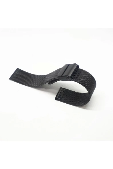 20mm Siyah Renk Hasır Ince Örgü Çelik Kaplama Metal Saat Kordonu ürün görseli