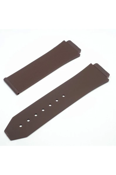 Uyumlu Slikon Saat Kordonu Kayışı|kilit 22mm - Kahve ürün görseli