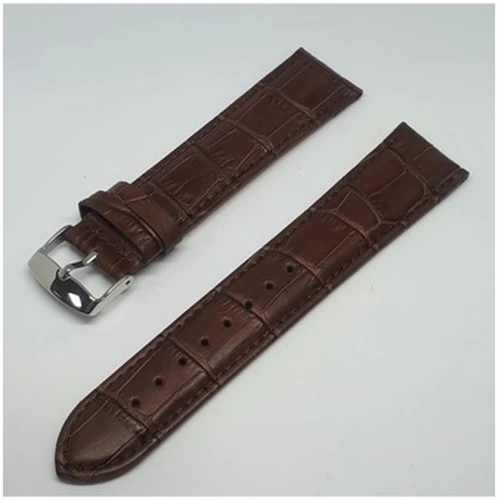 Unisex Kahverengi Croco Hakiki Deri Saat Kordonu 22 mm