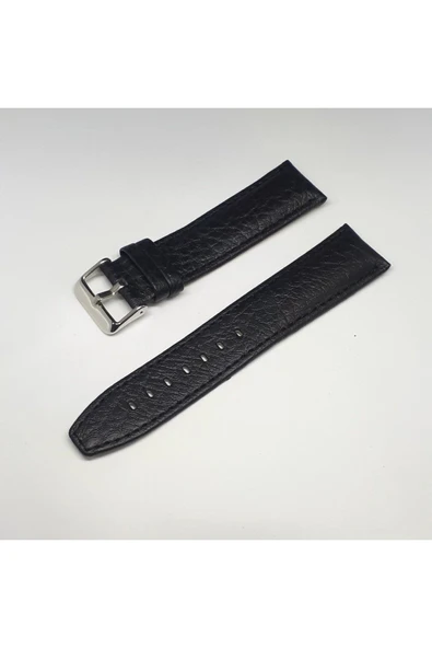 24mm Siyah Rolax Bombeli Deri Saat Kayışı Kordonu 24x22 ürün görseli