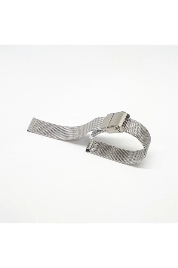 14mm Beyaz Renk Hasır Ince Örgü Çelik Kaplama Metal Saat Kordonu