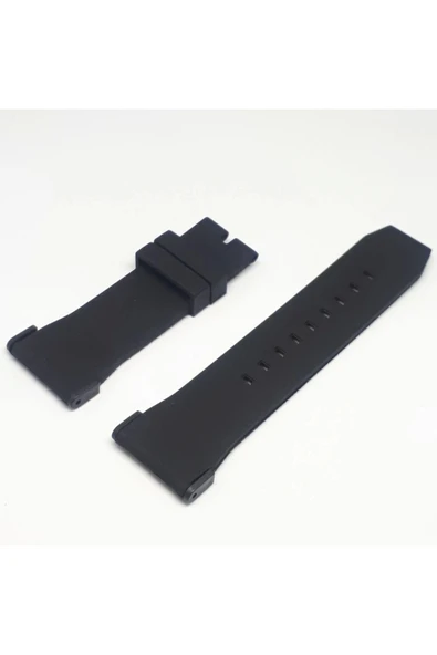 Uyumlu Slikon Saat Kordonu Kayışı - Siyah ürün görseli