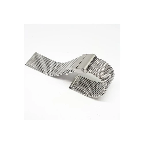 22mm Beyaz Renk Hasır Kalın Örgü Çelik Kaplama Metal Saat Kordonu