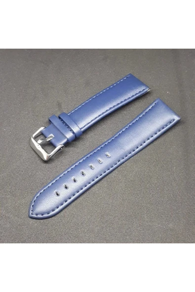 Düz Bombeli Deri Saat Kayışı Saat Kordonu Lacivert 24 x 22 24mm ürün görseli