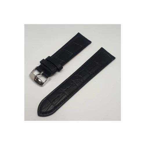 Unisex Siyah Croco Hakiki Deri Saat Kordonu 22 mm