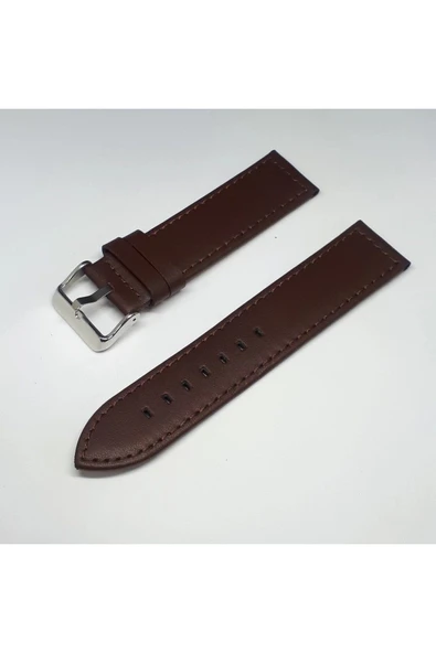 Kahverengi Düz Deri Saat Kayışı Kordonu 24x24 24mm ürün görseli
