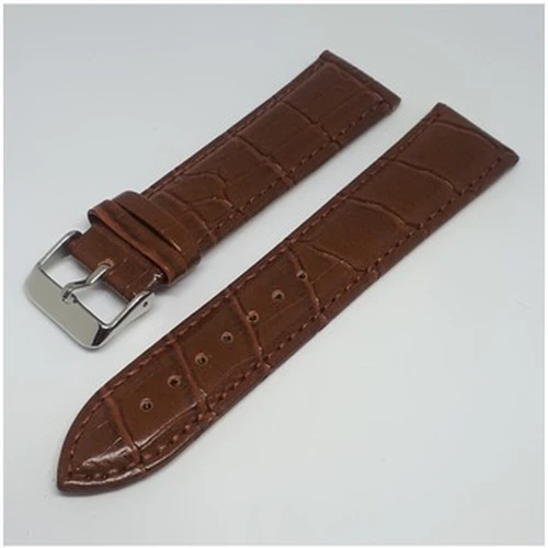 18mm Açık Kahve Taba Renk Croco Suni Deri Saat Kordonu