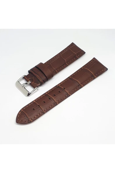 22mm Marka Kahve Croco Hakiki Deri Saat Kordonu ürün görseli