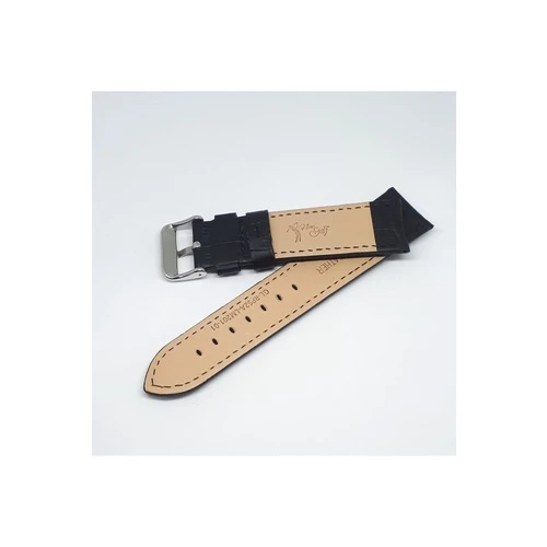 20mm Marka Siyah Croco Hakiki Deri Saat Kordonu - 2